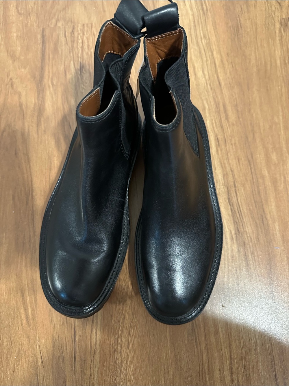 Zara Black Leather Chelsea Ankle Boots Women’s US 7.5 EU 38 NWT $129